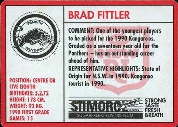 1991 Stimorol NRL #27 Brad Fittler Back